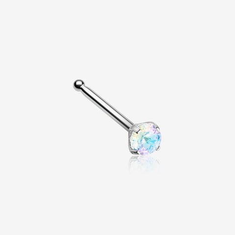 Iridescent Sparkle Gem Prong Set Nose Stud Ring-Vitrail Light