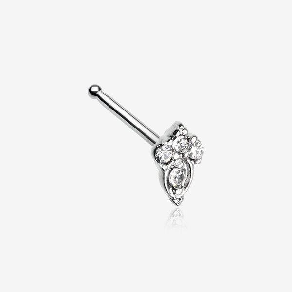 Victorian Elegance Sparkle Nose Stud Ring-Clear Gem