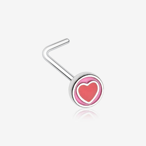 Adorable Valentine Heart L-Shaped Nose Ring