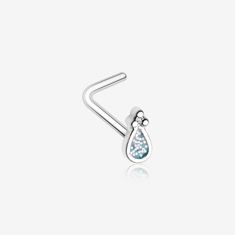 Mandala Ryn Sparkle L-Shaped Nose Ring-Teal