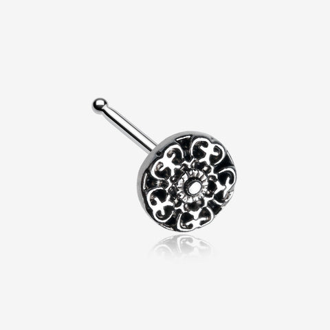 Kali Ornate Filigree Icon Nose Stud Ring-Steel