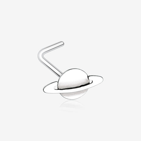 Saturn Planet L-Shaped Nose Ring-Steel