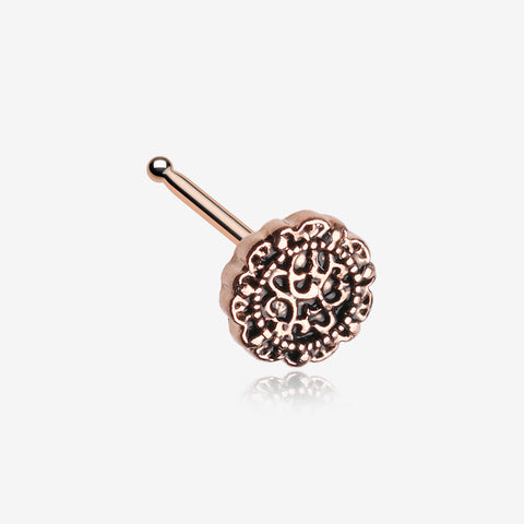 Rose Gold Mandela Filigree Icon Nose Stud Ring-Rose Gold