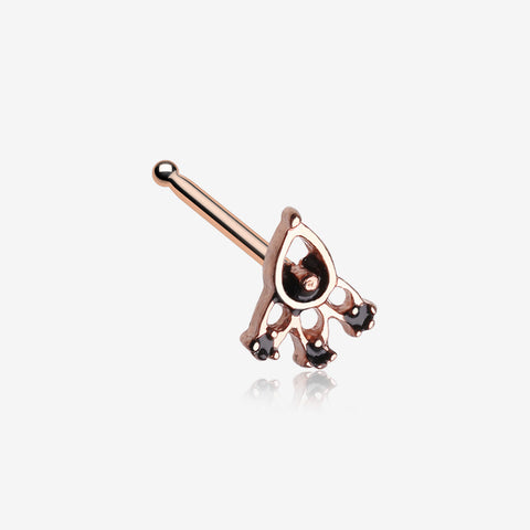 Rose Gold Victoria Trident Icon Nose Stud Ring-Rose Gold