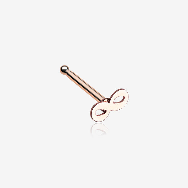 Rose Gold Infinity Loop Nose Stud Ring-Rose Gold