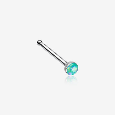 Opal Sparkle Nose Stud Ring-Teal