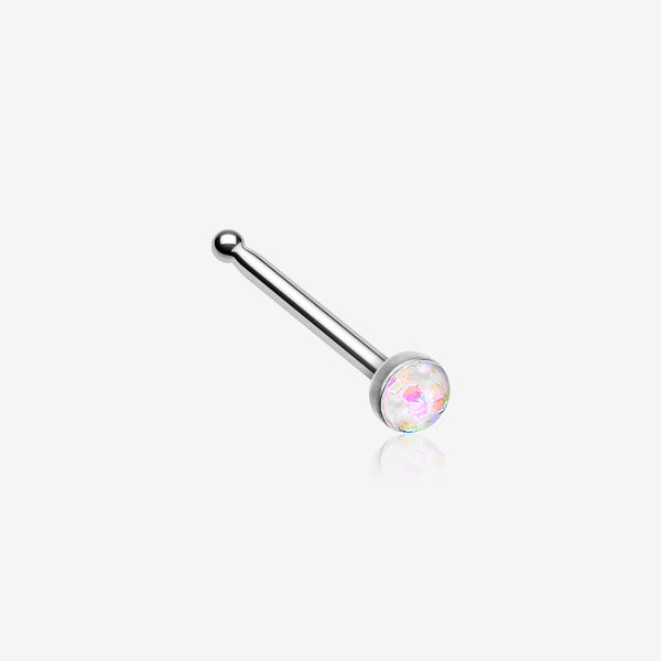 Opal Sparkle Nose Stud Ring-White