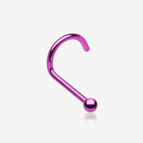 Colorline Ball Top Basic Nose Screw Ring-Purple