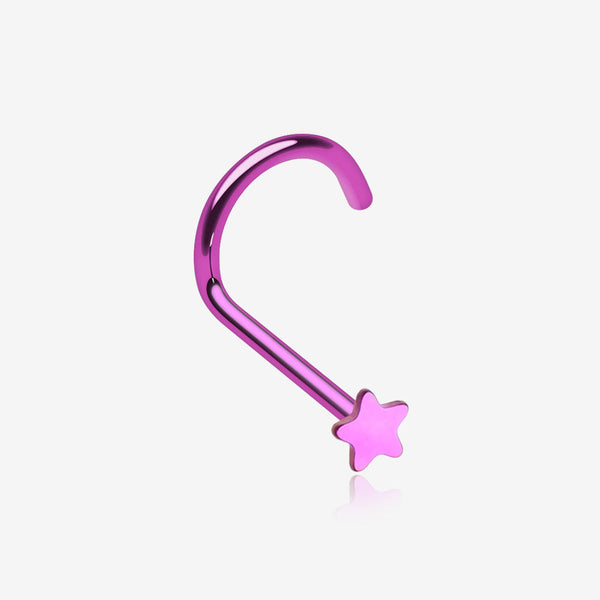 Colorline Star Nose Screw Ring-Purple