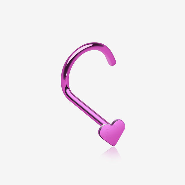 Colorline Heart Nose Screw Ring-Purple