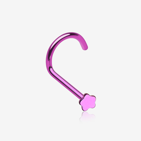 Colorline Flower Nose Screw Ring-Purple