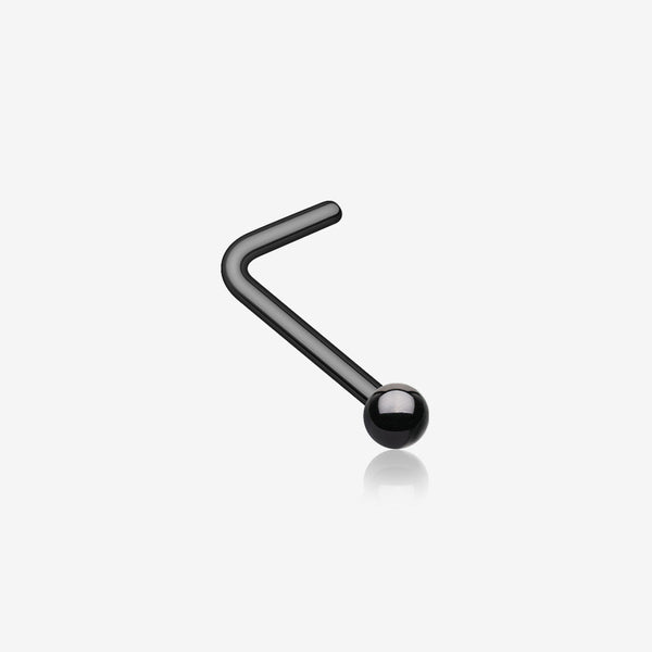 Colorline Ball Top L-Shaped Nose Ring-Black