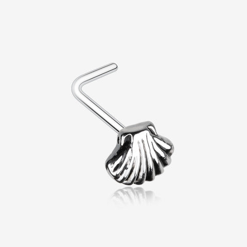 Ariel's Shell Icon L-Shaped Nose Ring-Steel