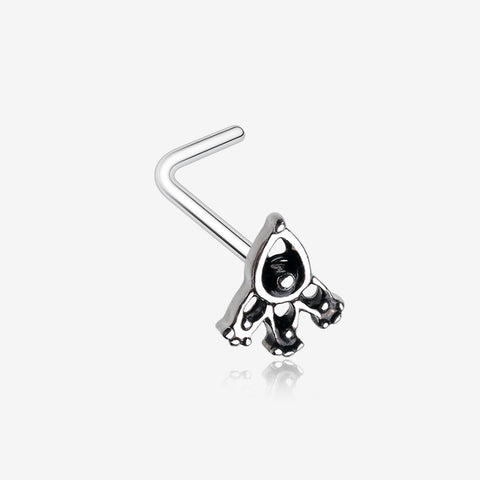 Victoria Trident Icon L-Shaped Nose Ring-Steel