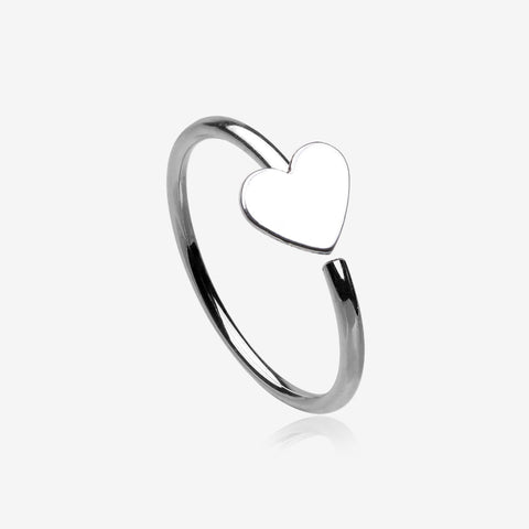 Heart Bendable Nose Hoop-Steel