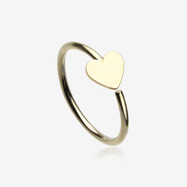 Golden Heart Bendable Nose Hoop-Gold