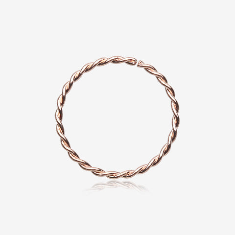 Rose Gold Classic Twist Wire Steel Bendable Hoop Ring