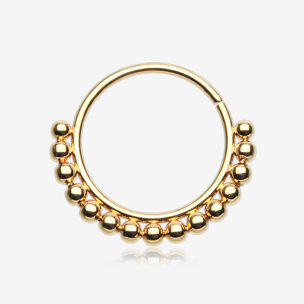 Golden Bali Beads Spherule Bendable Nose Hoop