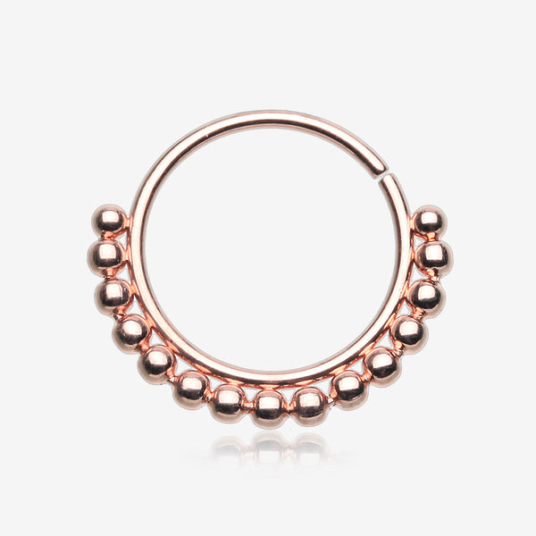 Rose Gold Bali Beads Spherule Bendable Nose Hoop