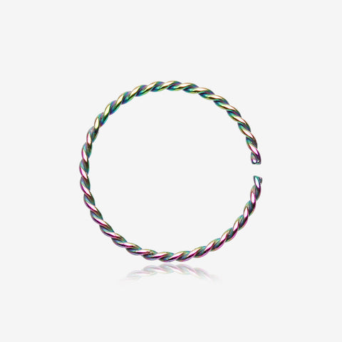 Colorline Classic Twist Wire Steel Bendable Hoop Ring-Rainbow