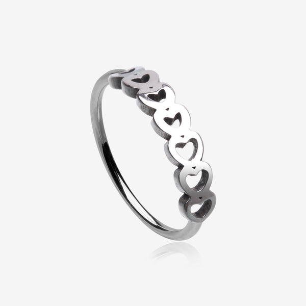 Hollow Heart Infinite Steel Bendable Hoop Ring