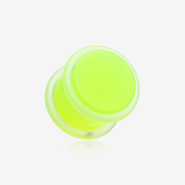 A Pair of Glow in the Dark Acrylic Regs Ear Gauge Plug-Green