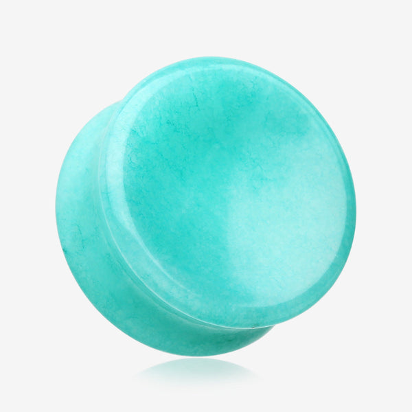 A Pair of Amazonite Concave Stone Double Flared Ear Gauge Plug