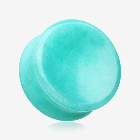 A Pair of Amazonite Concave Stone Double Flared Ear Gauge Plug