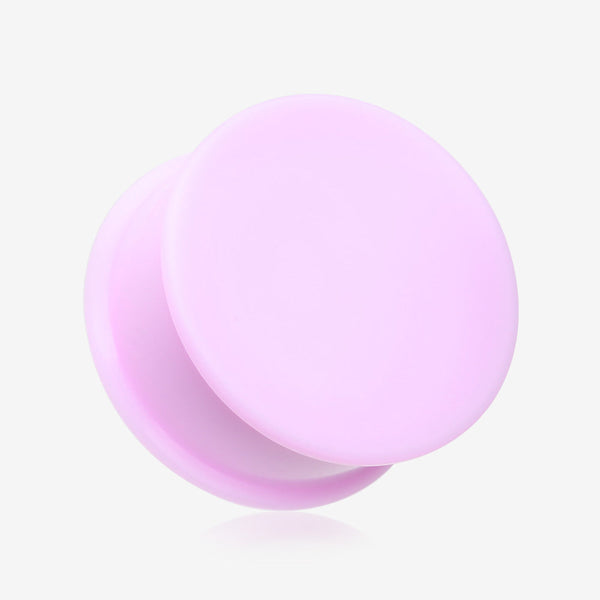 A Pair Of Soft Pastel Silicone Double Flared Plug-Pastel Purple