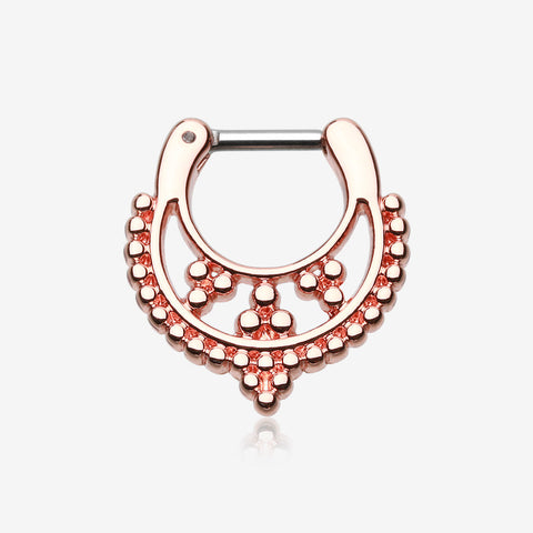 Rose Gold Royal Filigree Septum Clicker-Rose Gold