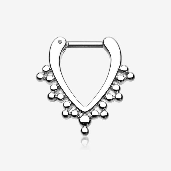 Regent Drape Filigree Septum Clicker-Steel