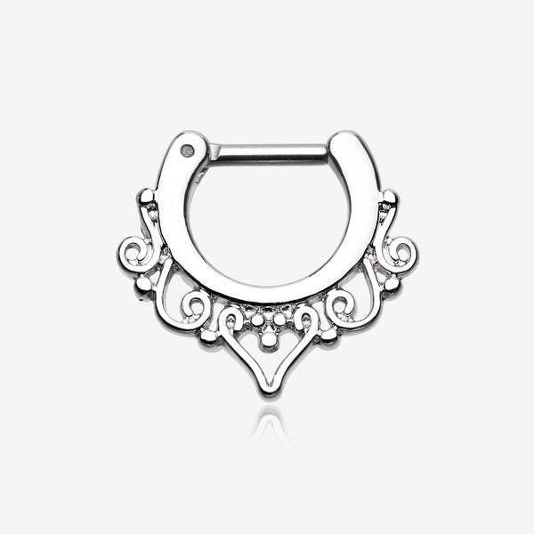 Goddess Filigree Septum Clicker-Steel