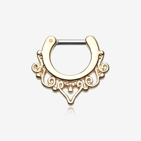 Golden Goddess Filigree Septum Clicker-Gold