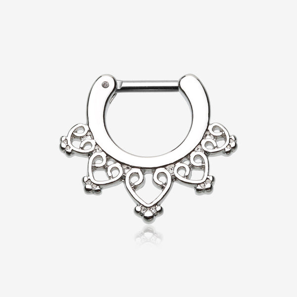 Royal Bliss Filigree Septum Clicker-Steel