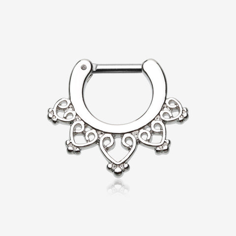 Royal Bliss Filigree Septum Clicker-Steel