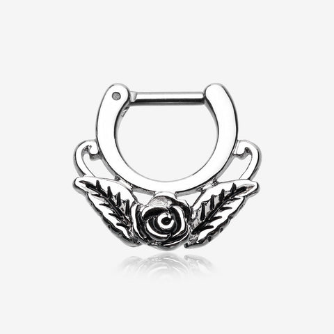 Rose Blossom Icon Septum Clicker-Steel