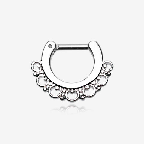 Majestic Ornate Filigree Septum Clicker-Steel