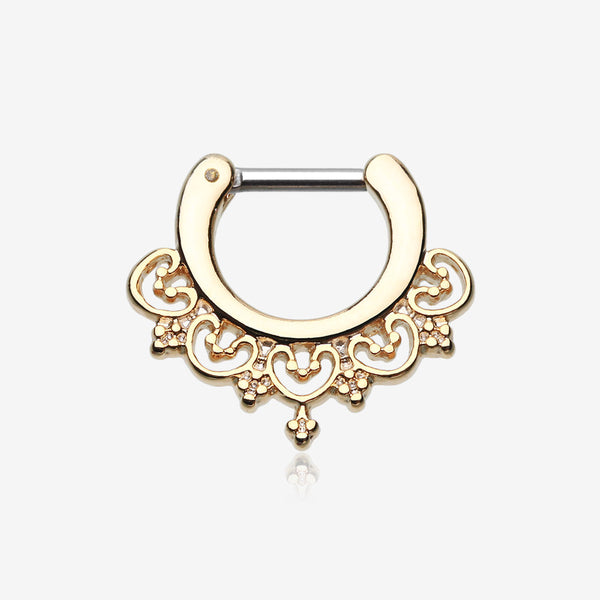 Golden Celestial Filigree Septum Clicker-Gold