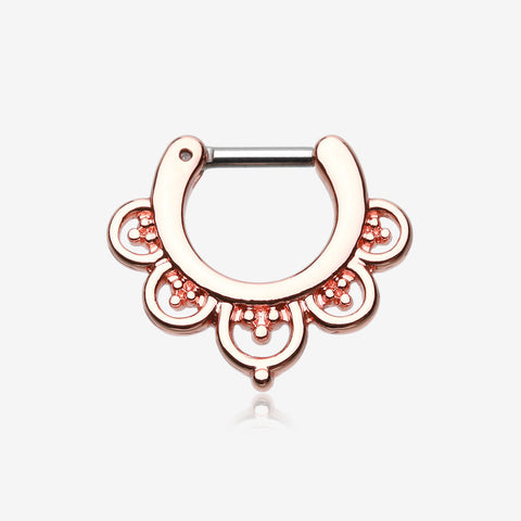 Rose Gold Imperial Filigree Septum Clicker-Rose Gold