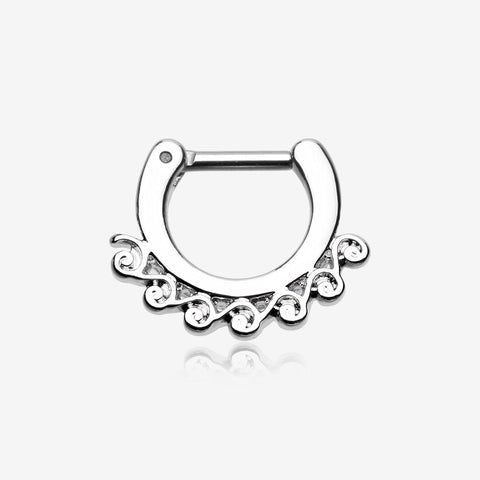 Tidal Wave Filigree Septum Clicker-Steel