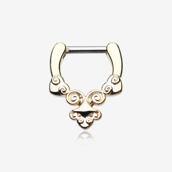 Golden Tribal Laran Septum Clicker-Gold