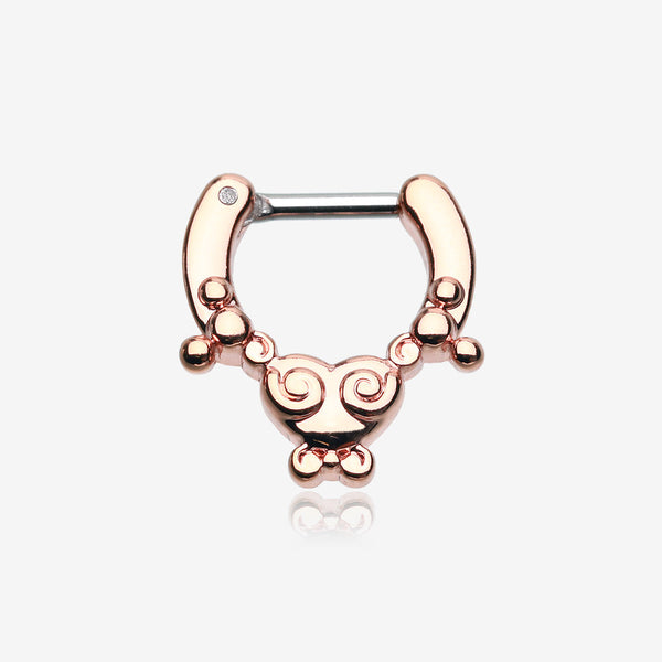 Rose Gold Tribal Saia Septum Clicker-Rose Gold