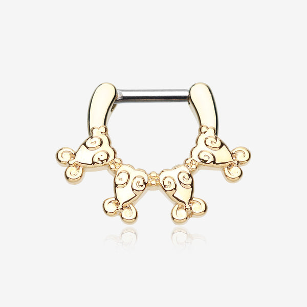 Golden Tribal Ingara Septum Clicker-Gold