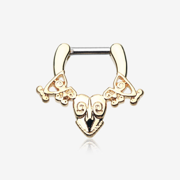 Gold Luria Tribal Filigree Septum Clicker-Gold