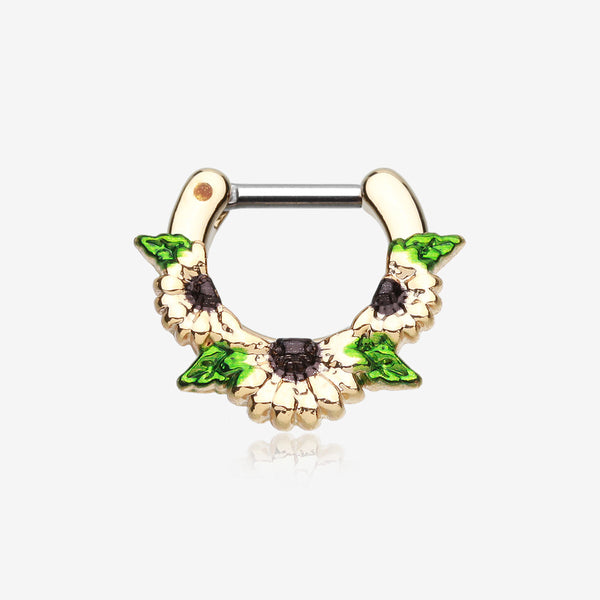 Golden Daisy Garden Icon Septum Clicker-Yellow