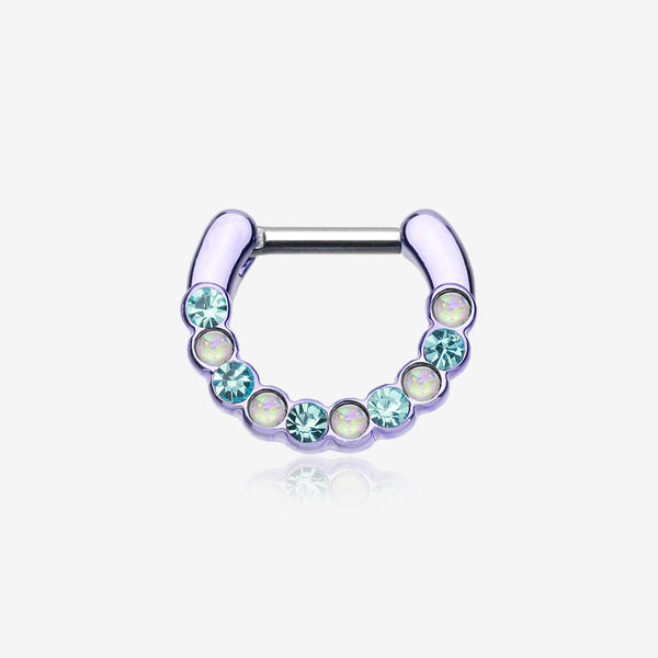 Colorline Opal Paradigm Septum Clicker-Purple/Aqua