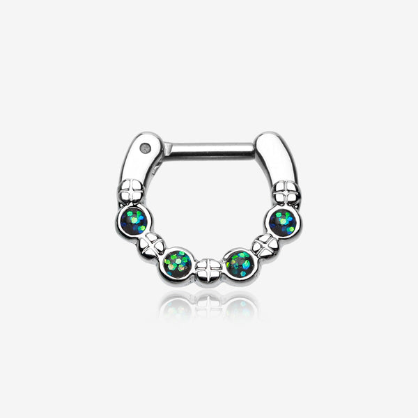 Classic Aurea Sparkle Septum Clicker -Black