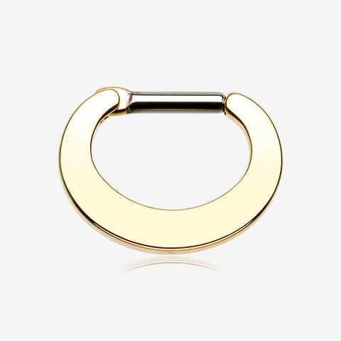 Golden Basic Steel Loop Septum Clicker-Gold