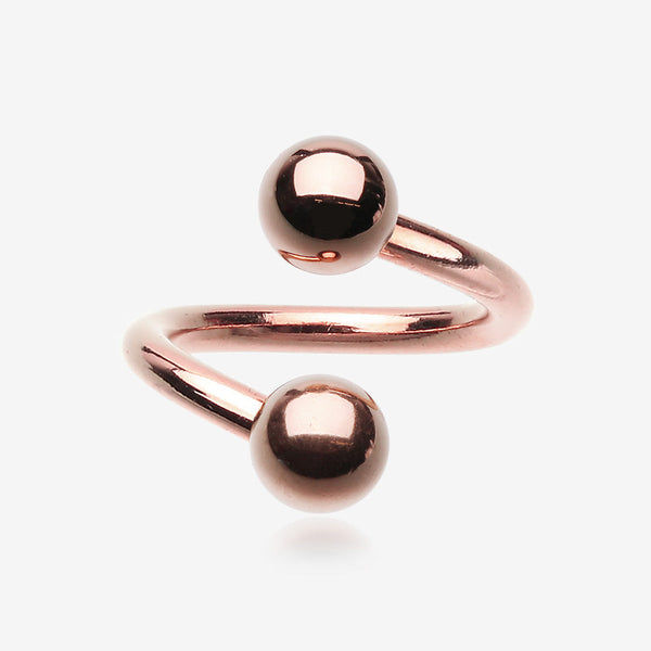 Rose Gold Plated Basic Twist Spiral Ring-Rose Gold