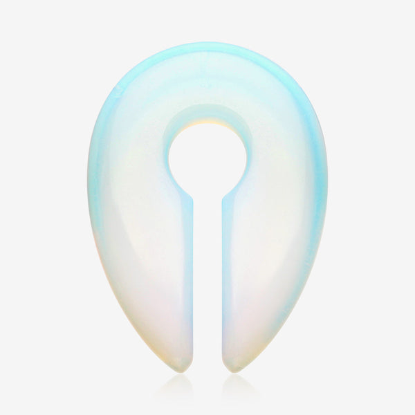 A Pair of Opalite Stone Keyhole Ear Weight Gauge Hanger